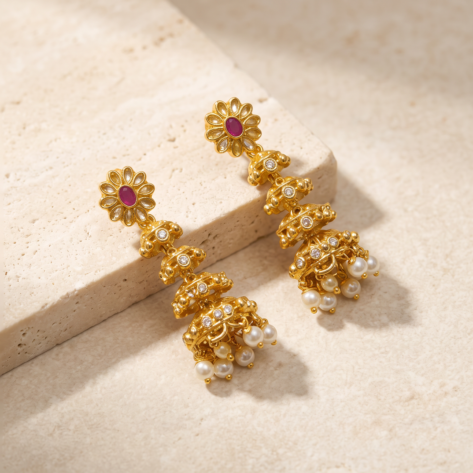 American Diamond Stone Jhumka