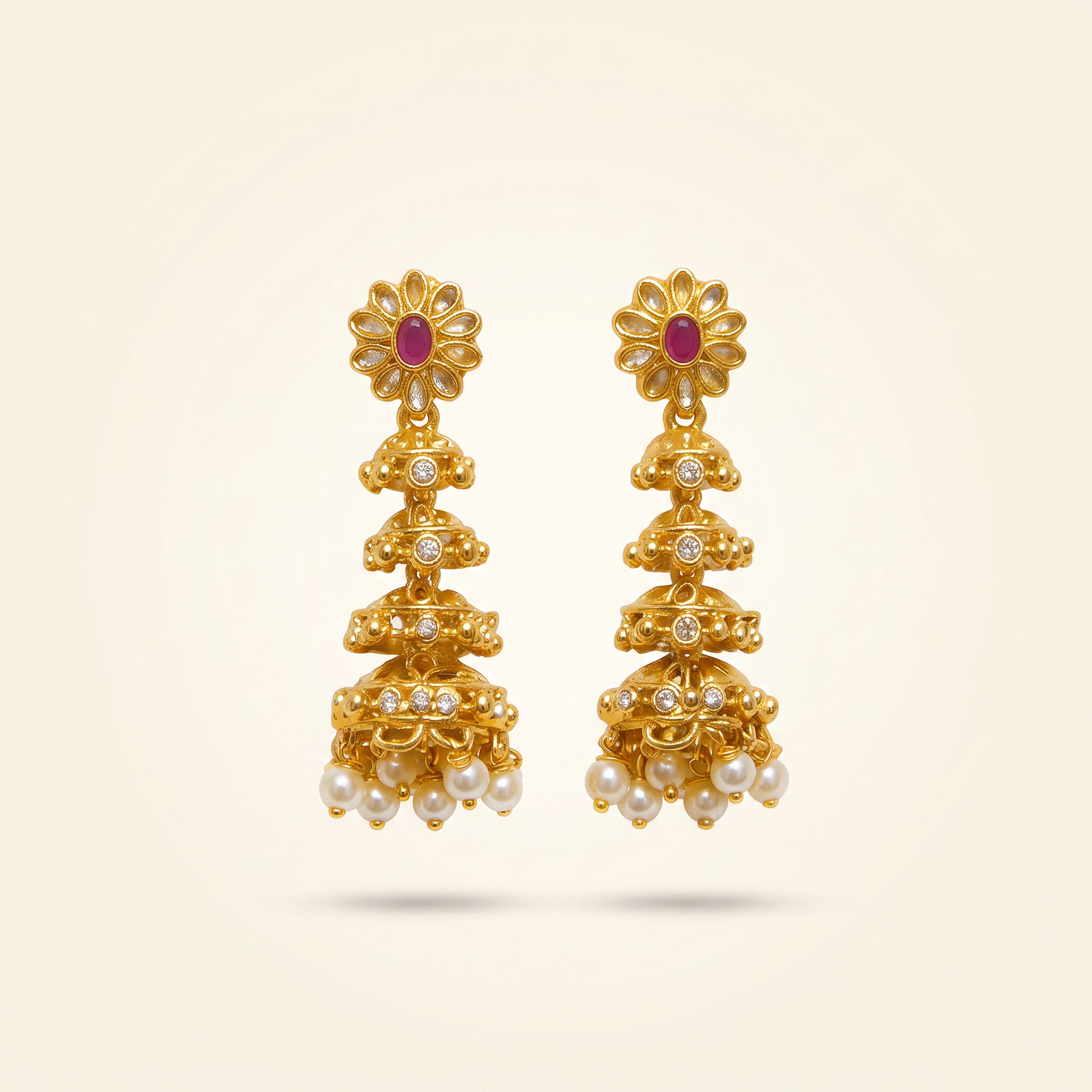 American Diamond Stone Jhumka - Image 4