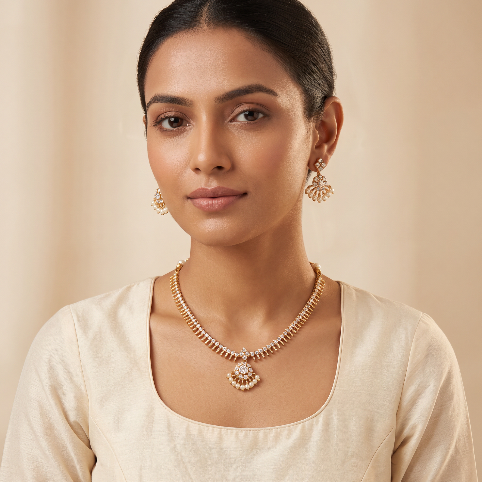 AD Minimal Necklace Gold Metal, Backside-Rope & chain - Image 2
